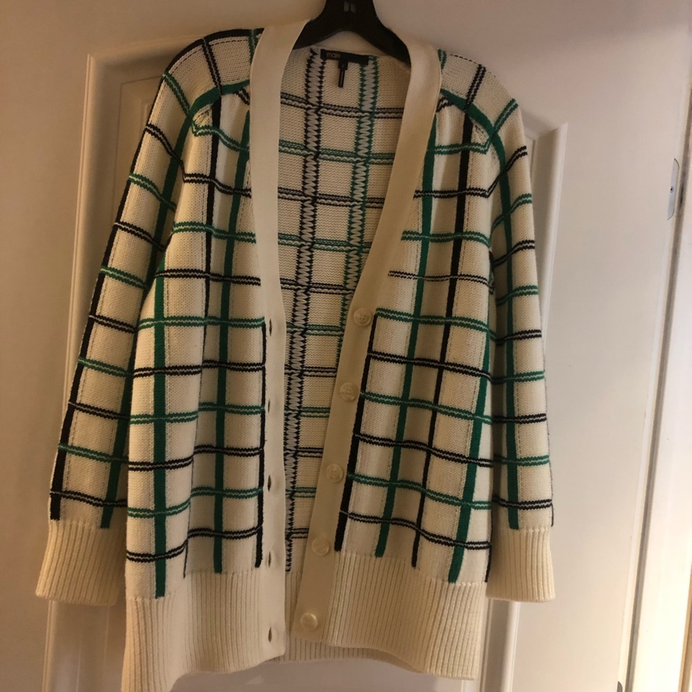 Maje Maya Check Cardigan size 2 medium